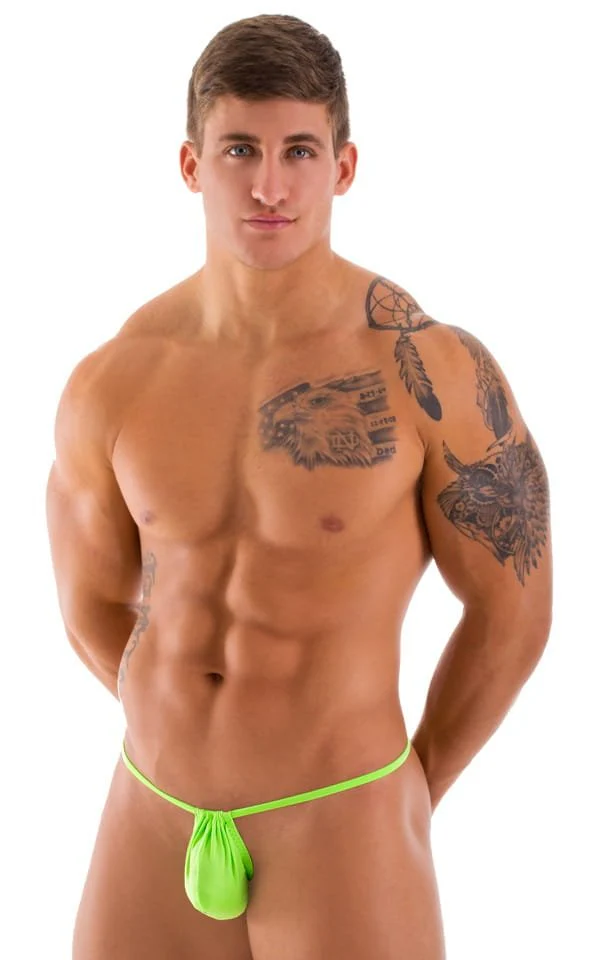 M1R2 - Mens Micro Adjustable G String Bikini - Solid Sheer - Image 14