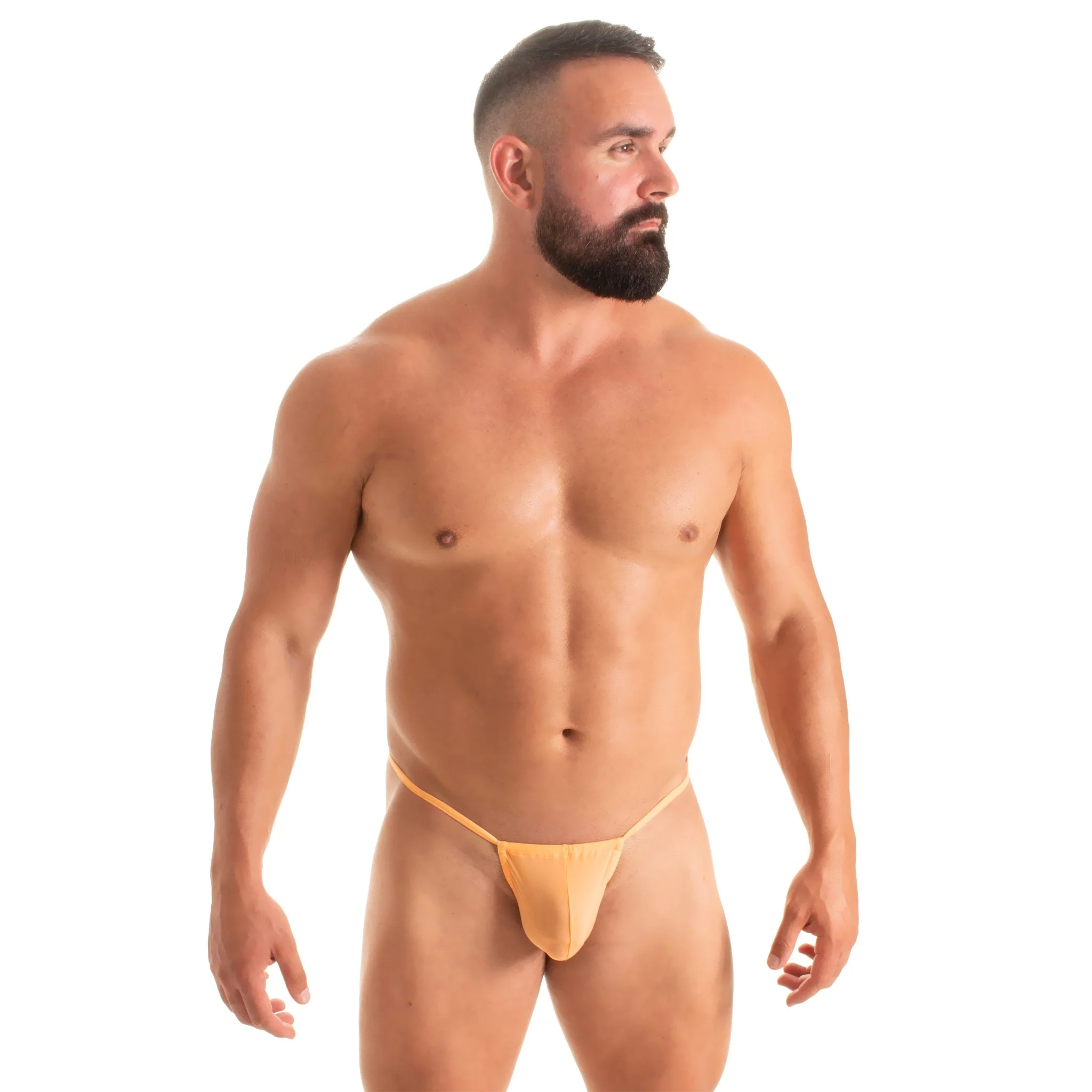 M1R2 - Mens Micro Adjustable G String Bikini - Solid Sheer - Image 3
