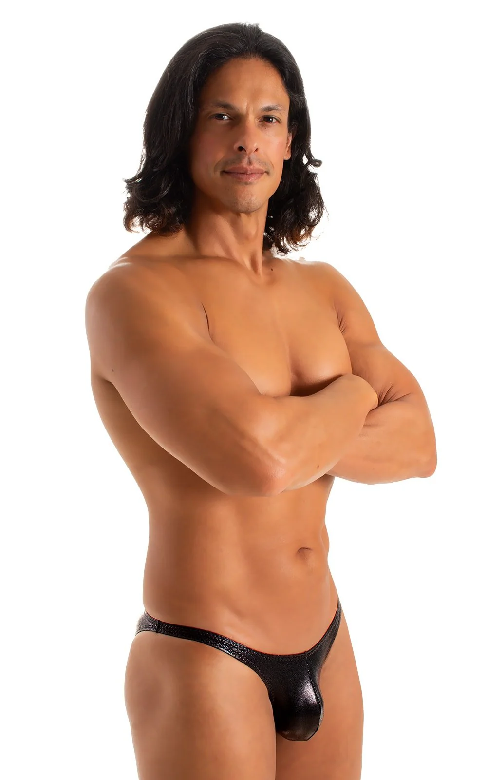 M79 - Mens Micro Fitted Pouch Puckered Back Bikini - Metallics - Image 30