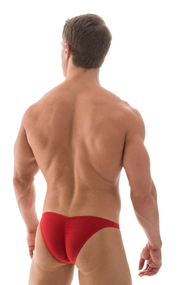 M79 - Mens Micro Fitted Pouch Puckered Back Bikini - Solid Sheer Semi Sheer - Image 10