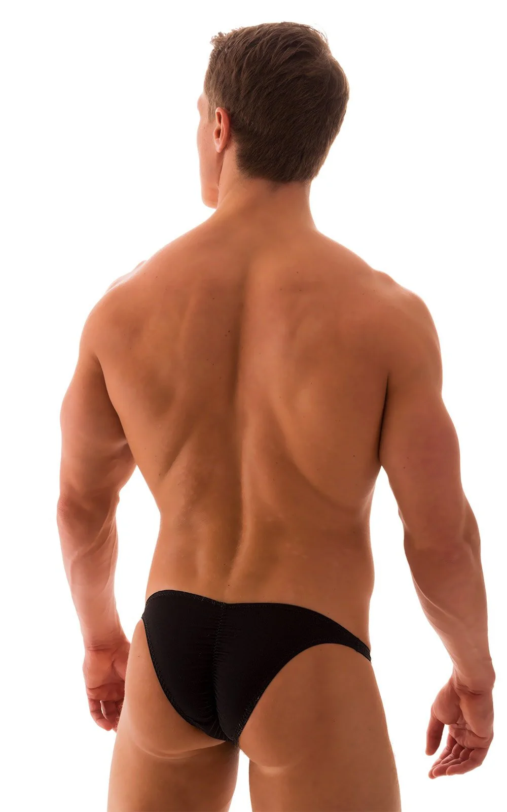 M79 - Mens Micro Fitted Pouch Puckered Back Bikini - Solid Sheer Semi Sheer - Image 5
