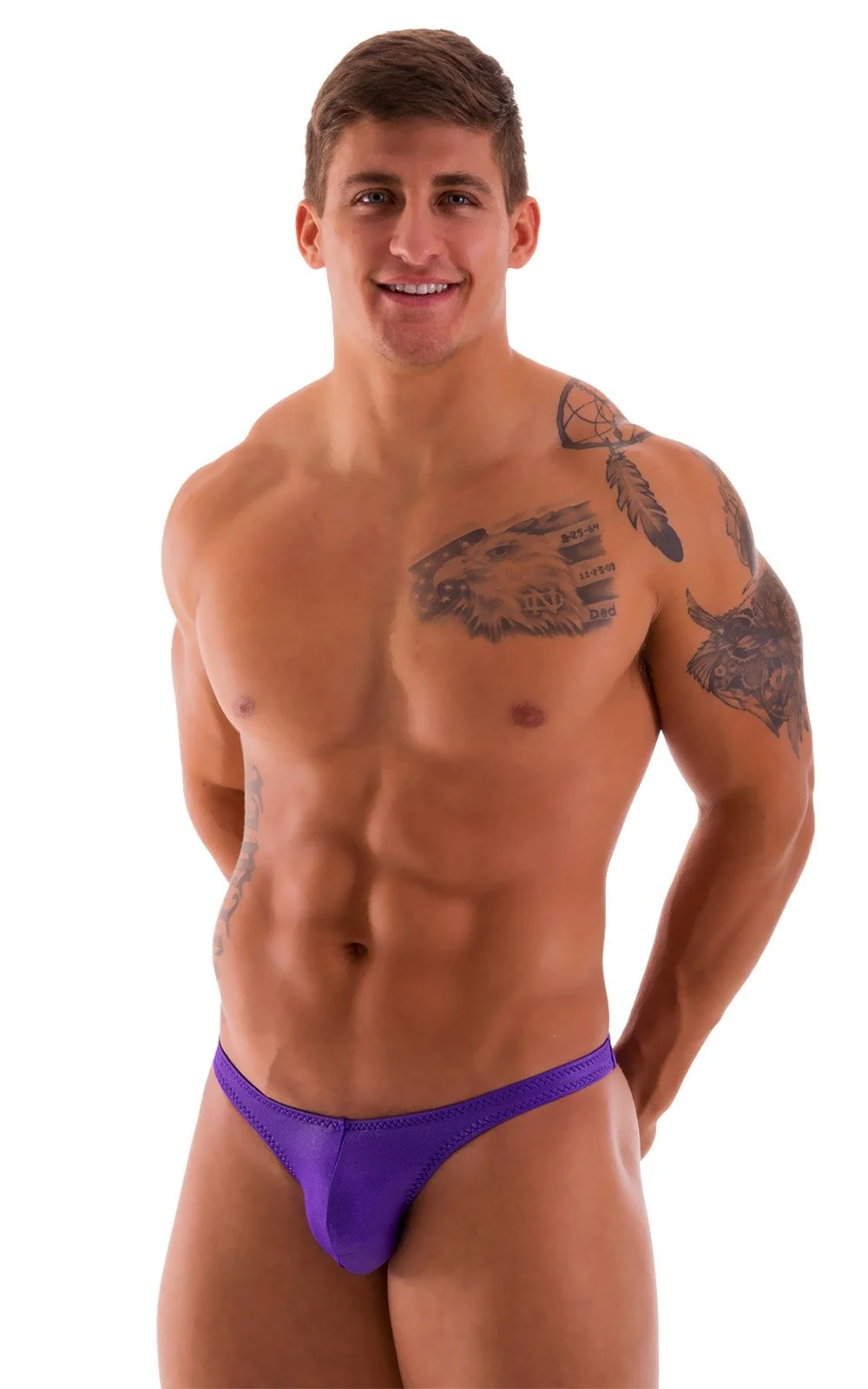 M79 - Mens Micro Fitted Pouch Puckered Back Bikini - Solids - Image 22