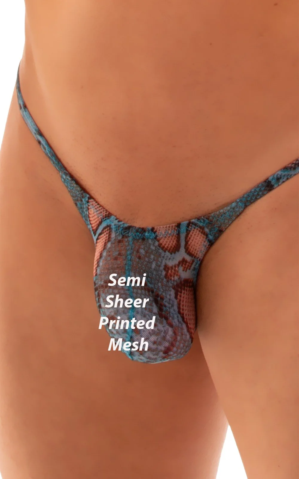 M73 - Mens Micro Pouch 1/2 Back Bikini - Mesh - Image 6