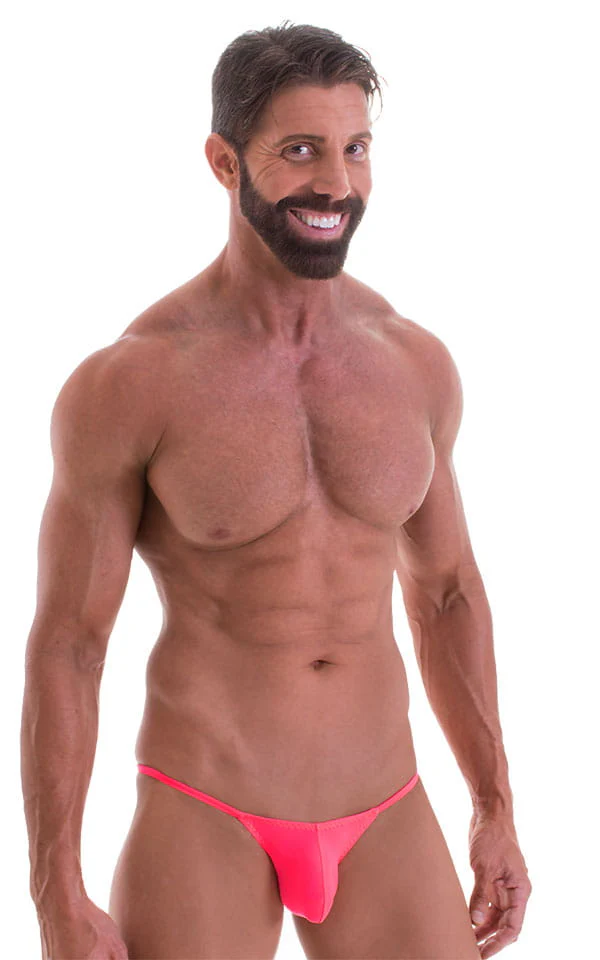 M73 - Mens Micro Pouch 1/2 Back Bikini - Solid Sheer Semi Sheer - Image 12