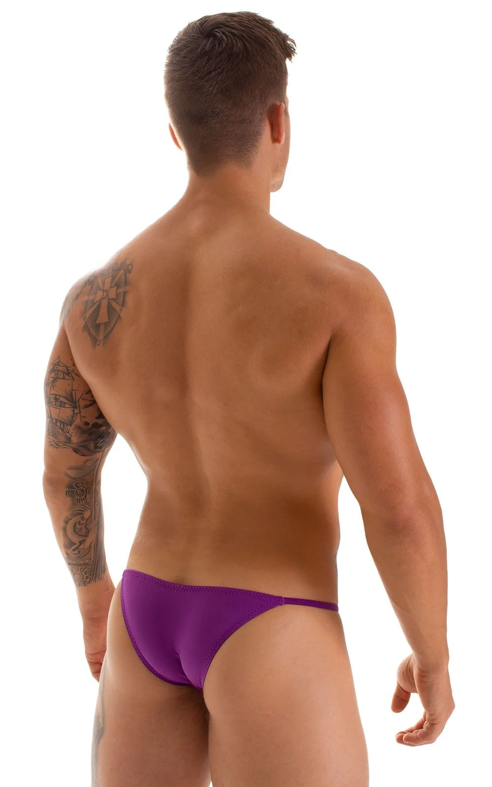 M73 - Mens Micro Pouch 1/2 Back Bikini - Solid Sheer Semi Sheer - Image 34