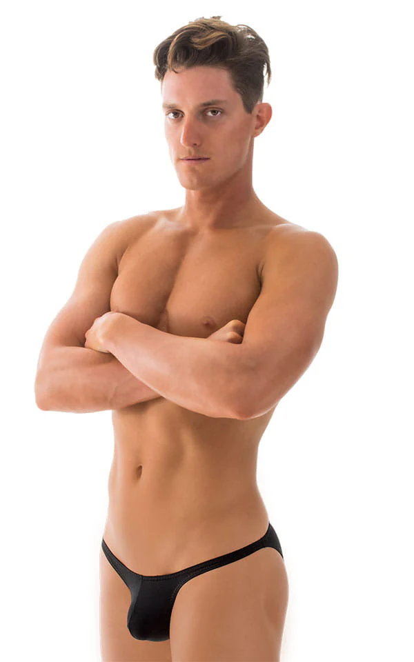 M74 - Mens Micro Pouch Full Back Bikini - Solid Sheer Semi Sheer - Image 3
