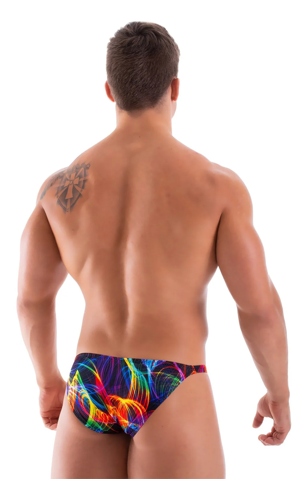 M74 - Mens Micro Pouch Full Back Bikini - Tan Through - Image 16