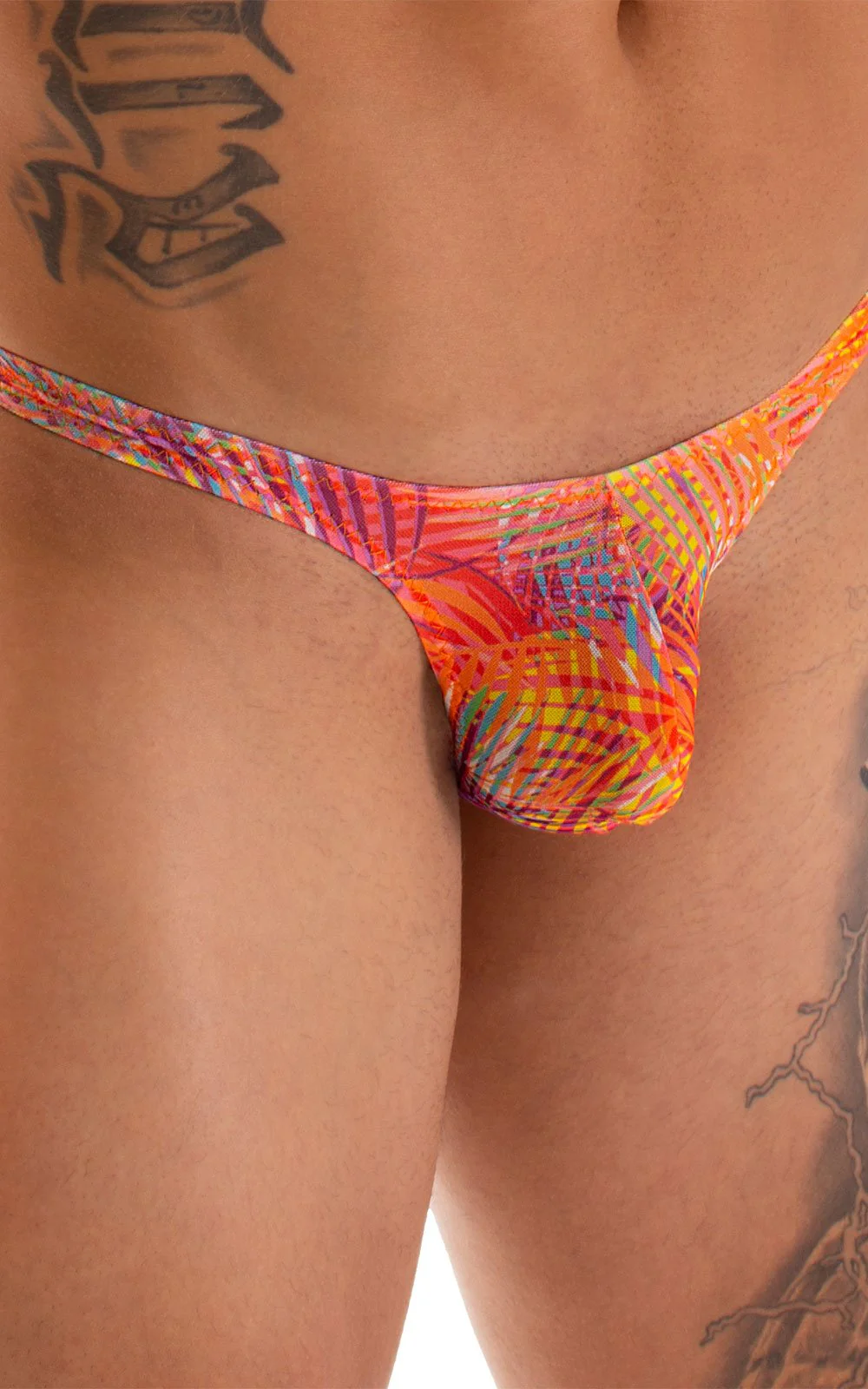 M74 - Mens Micro Pouch Full Back Bikini - Tan Through - Image 8