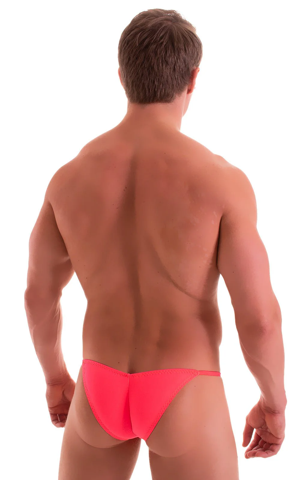 M58 - Mens Micro Pouch Scrunchy Back Bikini - Solid Sheer Semi Sheer - Image 15