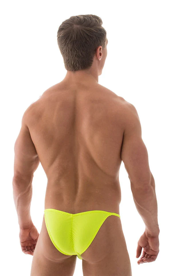 M58 - Mens Micro Pouch Scrunchy Back Bikini - Solid Sheer Semi Sheer - Image 8