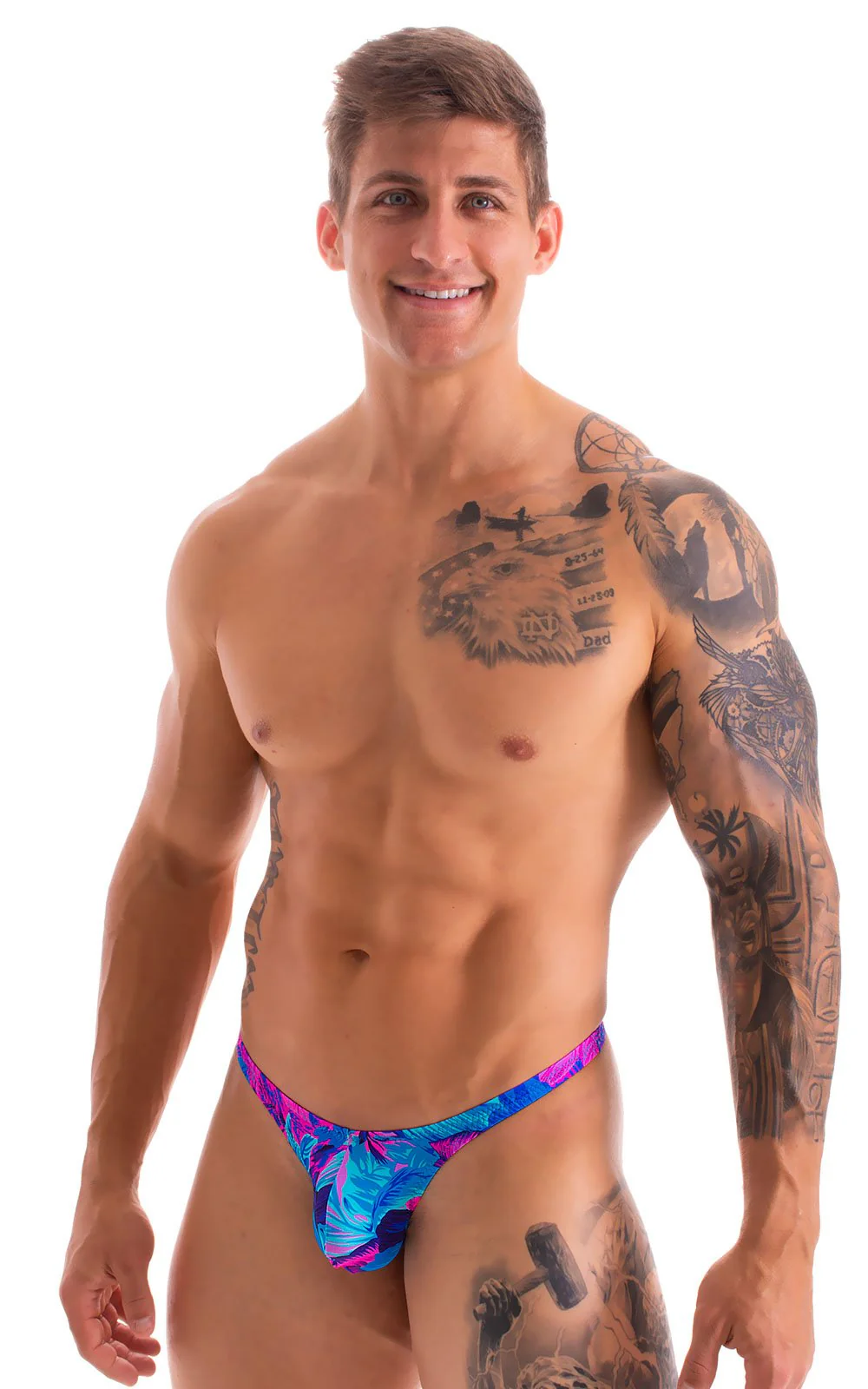 M77 - Mens Micro Pouch Swimsuit Thong - Prints - Image 31