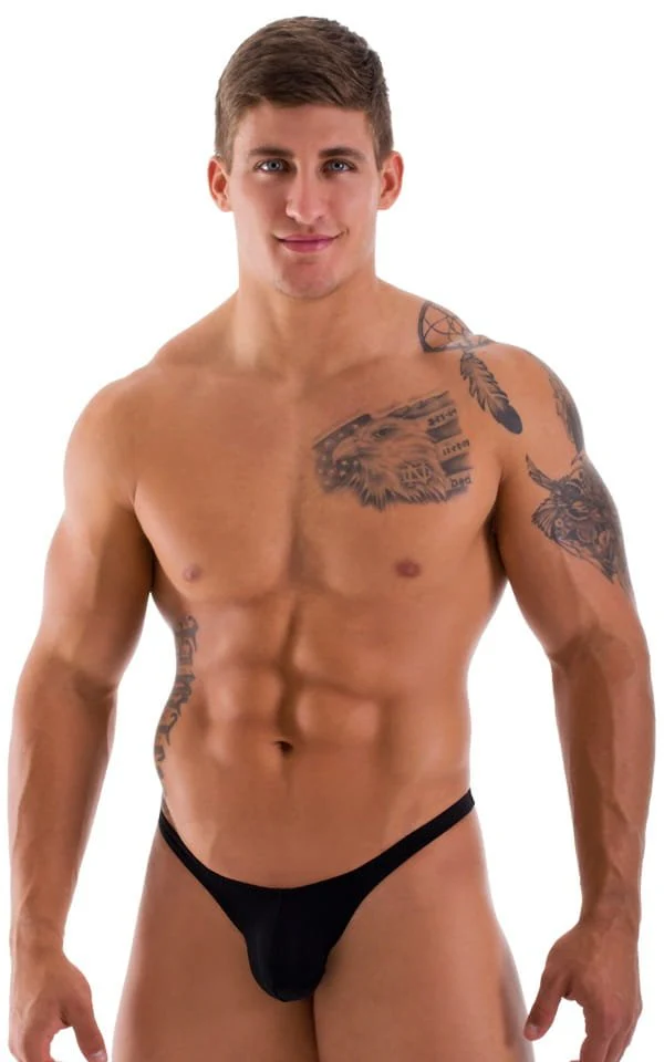 M77 - Mens Micro Pouch Swimsuit Thong - Solid Sheer Semi Sheer - Image 16