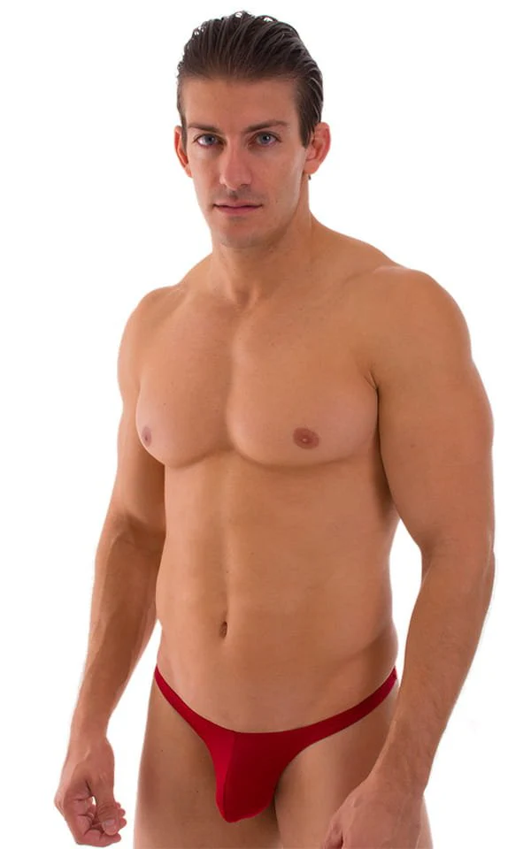 M77 - Mens Micro Pouch Swimsuit Thong - Solid Sheer Semi Sheer - Image 19
