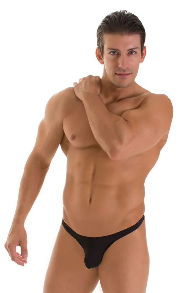 M77 - Mens Micro Pouch Swimsuit Thong - Solid Sheer Semi Sheer - Image 26