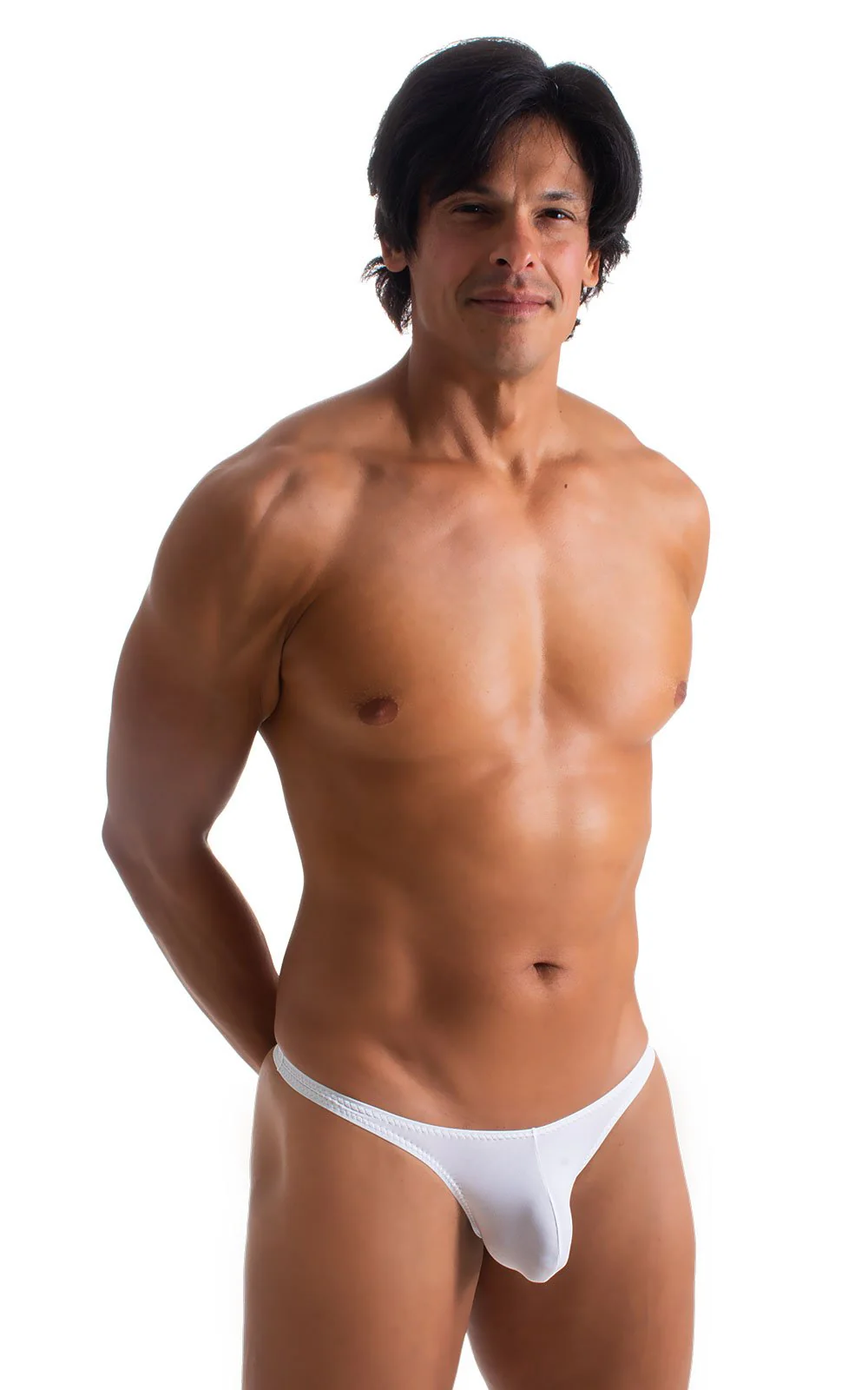 M77 - Mens Micro Pouch Swimsuit Thong - Solid Sheer Semi Sheer - Image 38