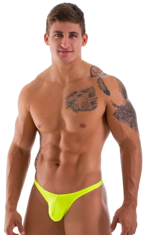 M77 - Mens Micro Pouch Swimsuit Thong - Solid Sheer Semi Sheer - Image 8