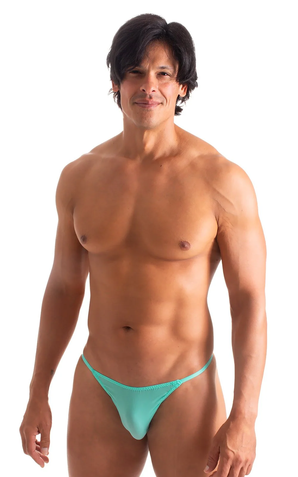M66 - Mens Micro String Rio Bikini - Solid Sheer Semi Sheer - Image 42
