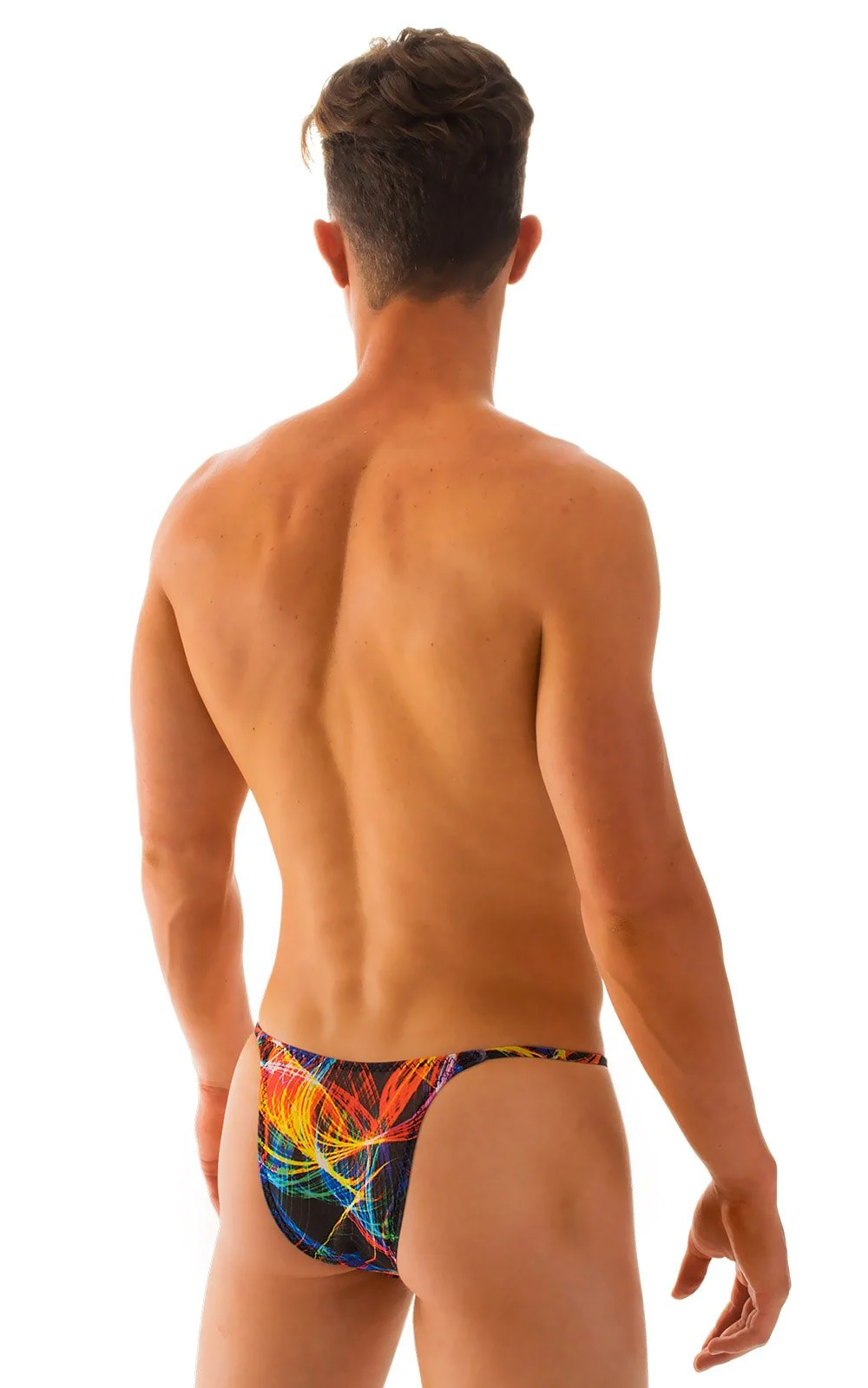 M66 - Mens Micro String Rio Bikini - Tan Through - Image 2