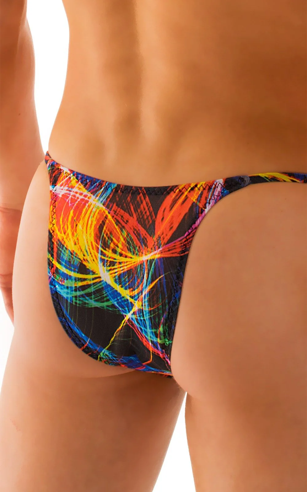M66 - Mens Micro String Rio Bikini - Tan Through - Image 3