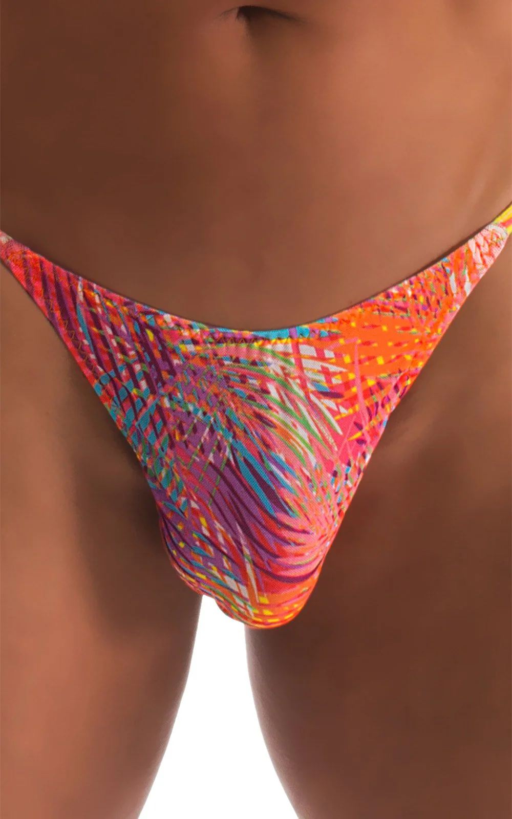 M66 - Mens Micro String Rio Bikini - Tan Through - Image 8
