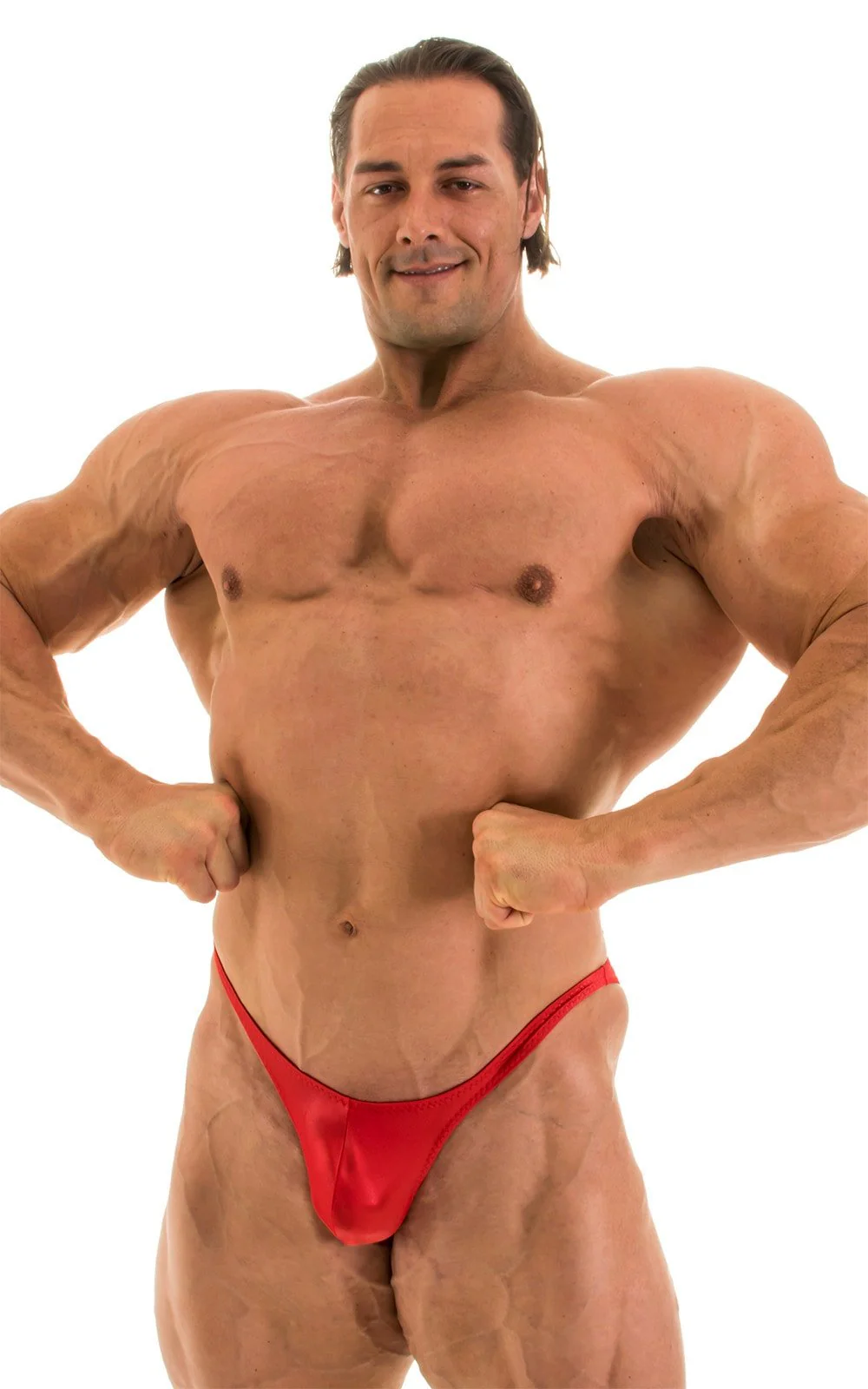 M79POS - Mens Posing Suit   Fitted Pouch   Puckered Back - Wet Look - Image 3