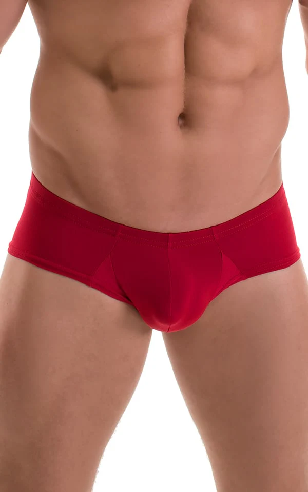 M71 - Mens Pouch Enhanced Micro Square Cut Swim Trunks - Solid Sheer Semi Sheer - Image 12