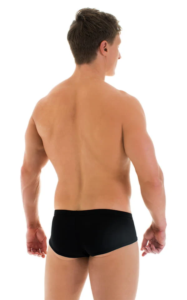 M71 - Mens Pouch Enhanced Micro Square Cut Swim Trunks - Solid Sheer Semi Sheer - Image 15