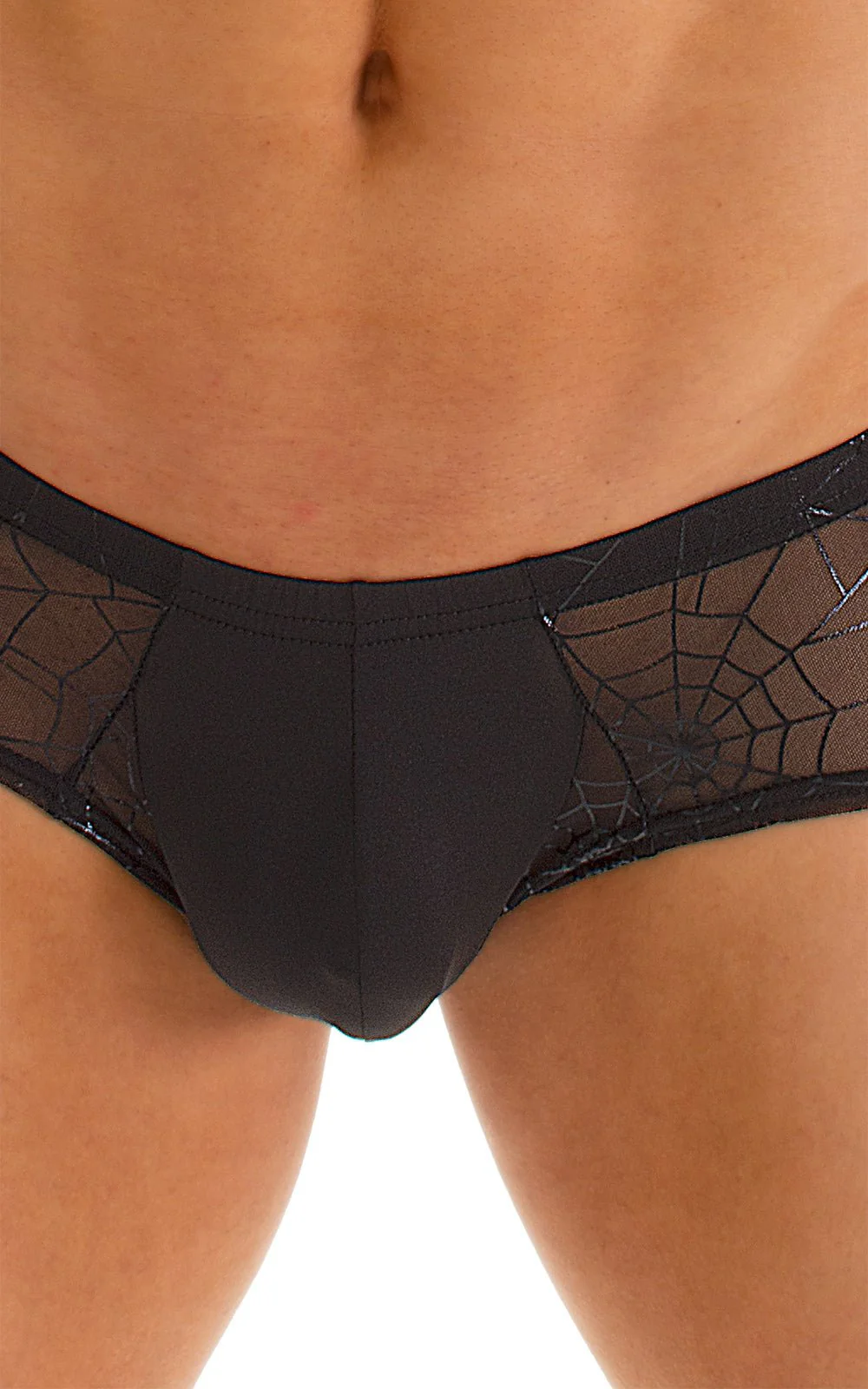 M71 - Mens Pouch Enhanced Micro Square Cut Swim Trunks - Solid Sheer Semi Sheer - Image 3