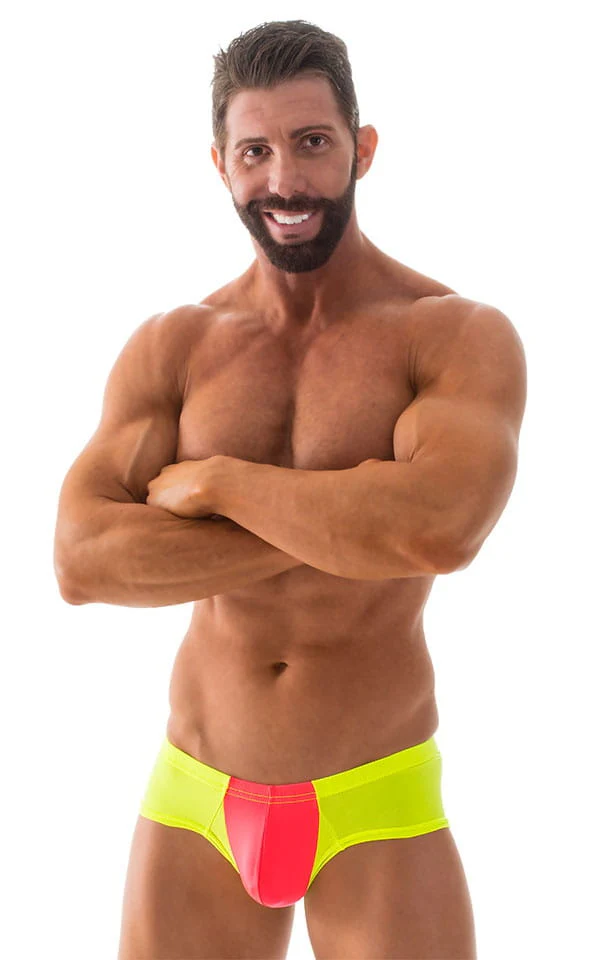 M71 - Mens Pouch Enhanced Micro Square Cut Swim Trunks - Solid Sheer Semi Sheer - Image 6