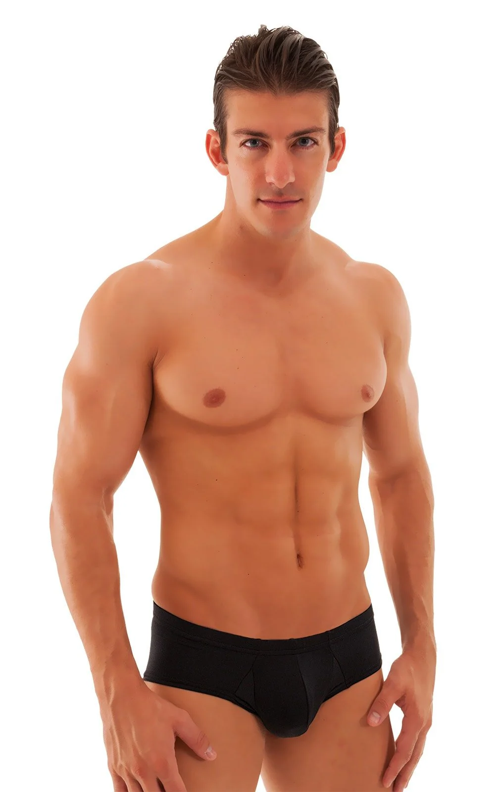 M71 - Mens Pouch Enhanced Micro Square Cut Swim Trunks - Solids - Image 13