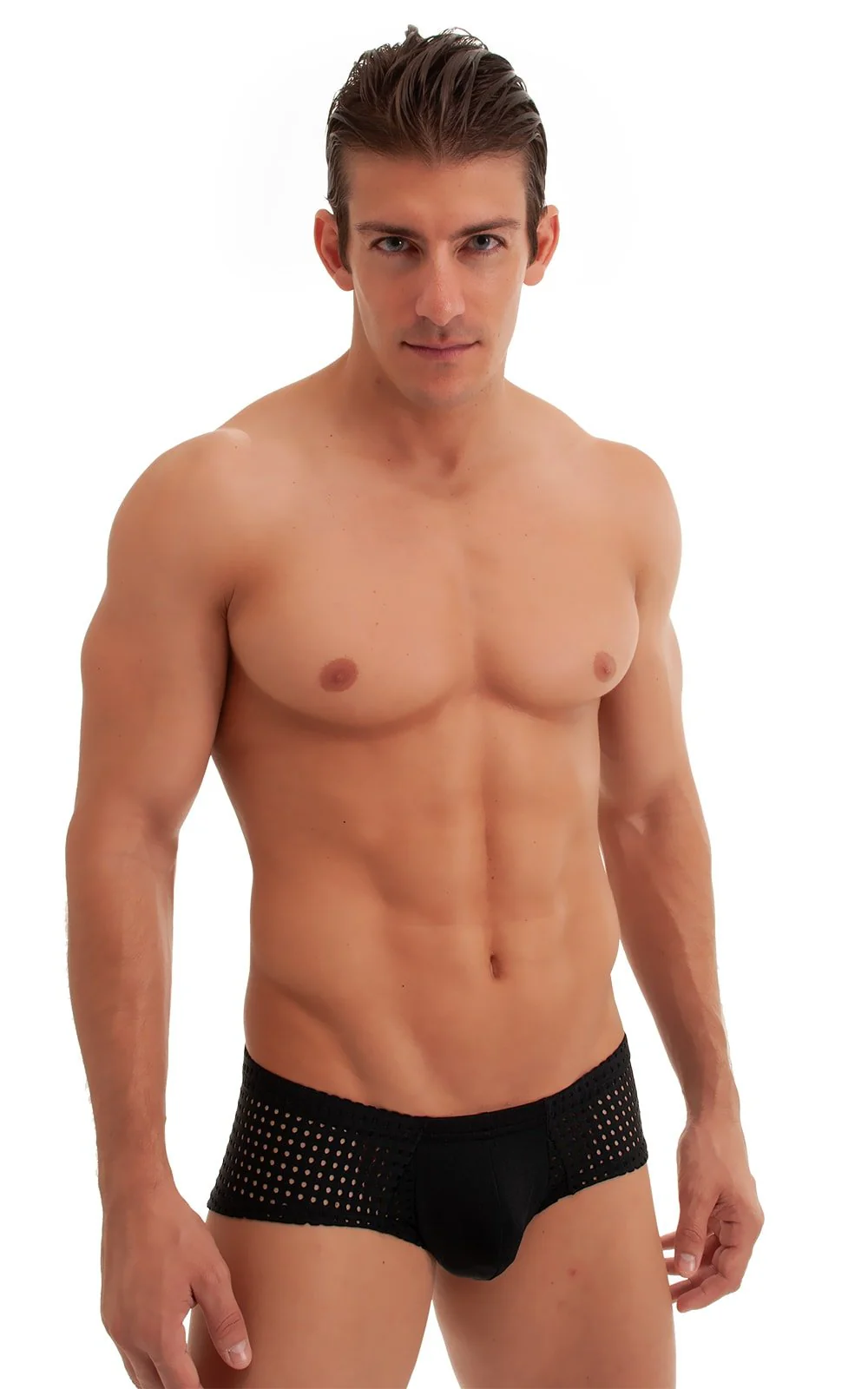 M71 - Mens Pouch Enhanced Micro Square Cut Swim Trunks - Solids - Image 8