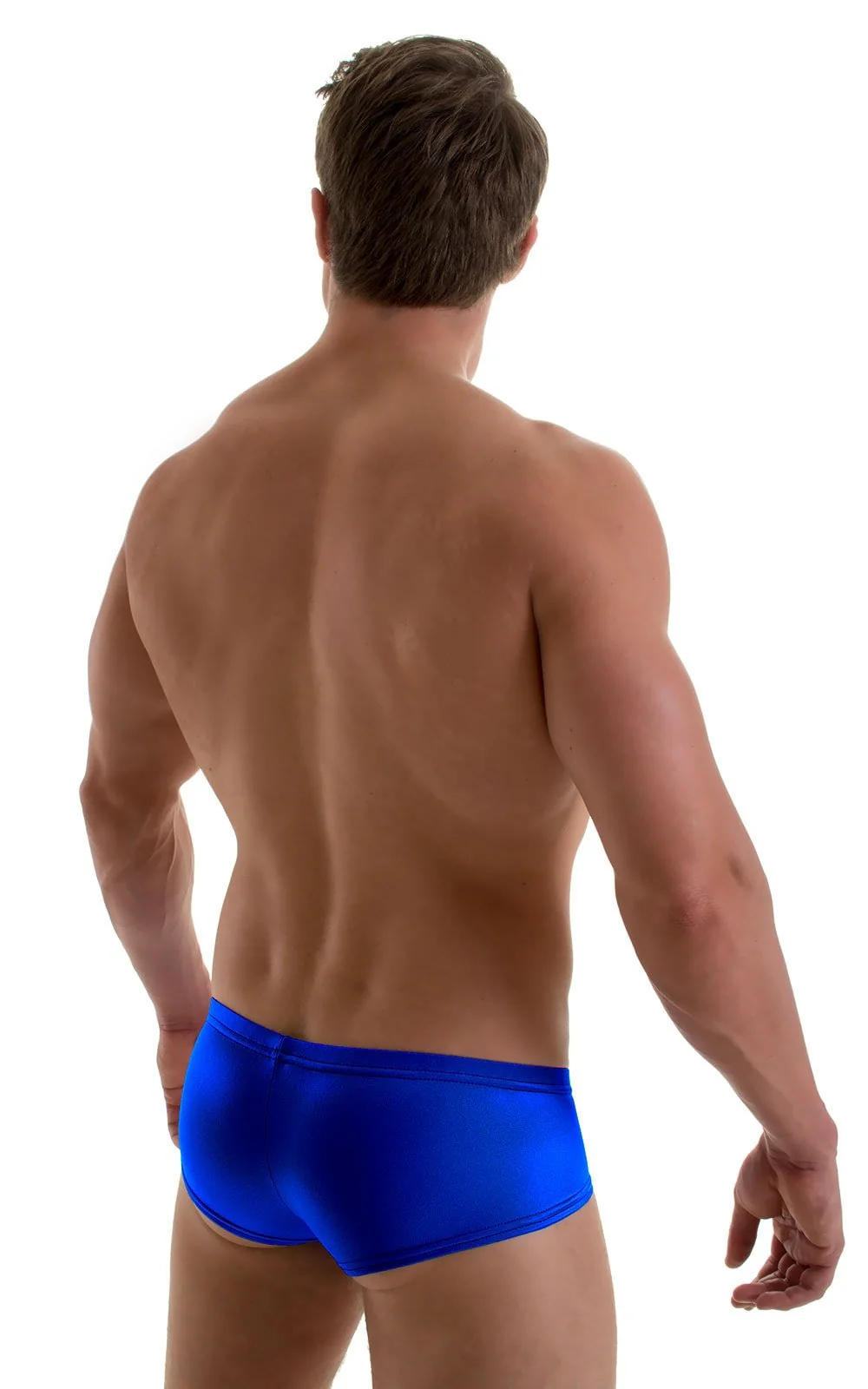 M71 - Mens Pouch Enhanced Micro Square Cut Swim Trunks - Wet Look - Image 5