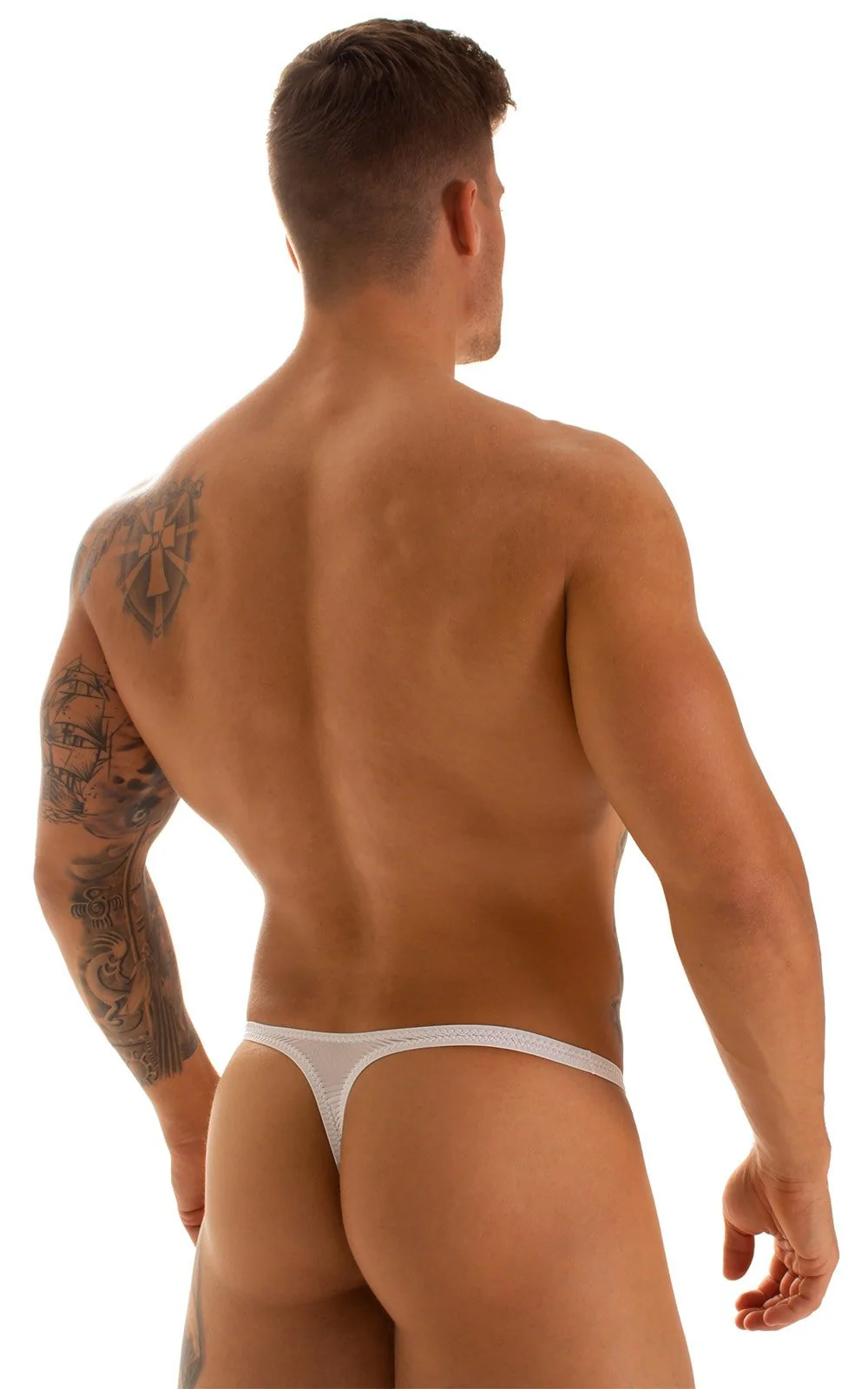 M65 - Mens Quick Release Thong Bravura Pouch - Solid Sheer Semi Sheer - Image 18