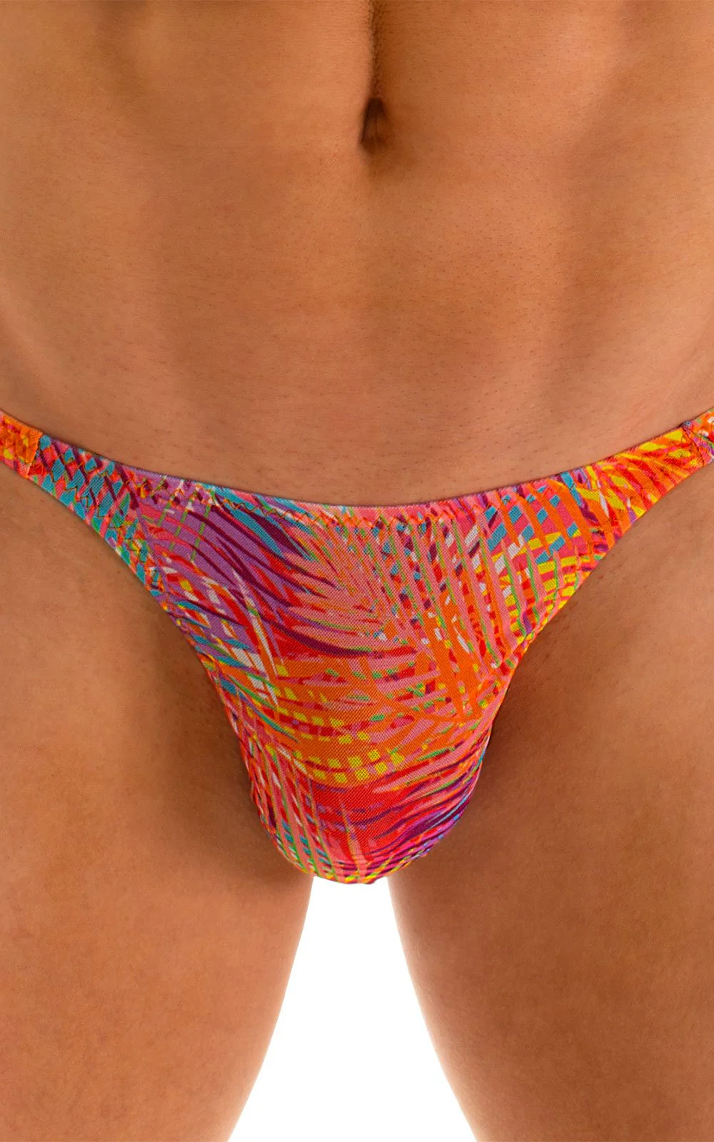 M26 - Mens Seamless Pouch Bikini - Tan Through - Image 19