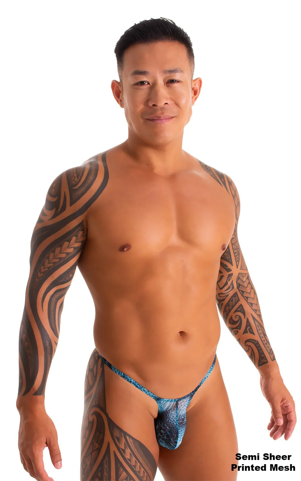M57 - Mens Skinny Side Skimpy Back Bikini - Mesh - Image 66