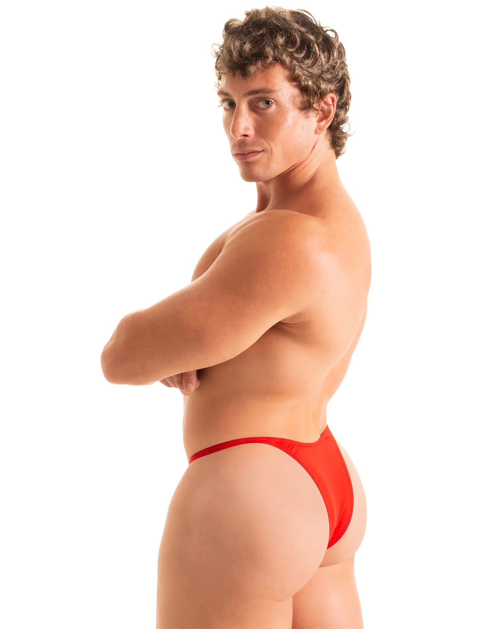 M57 - Mens Skinny Side Skimpy Back Bikini - Solid Sheer Semi Sheer - Image 2