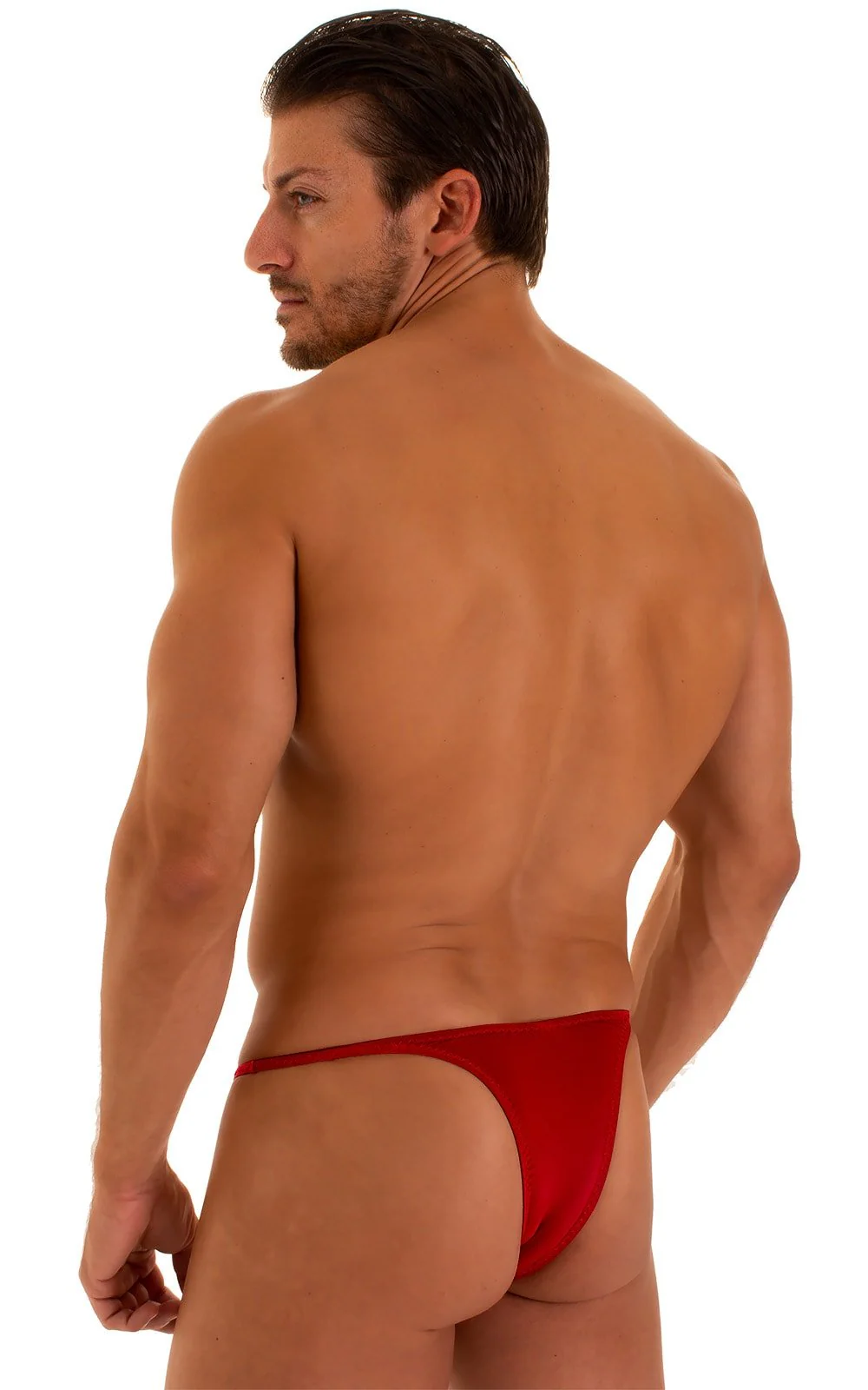M57 - Mens Skinny Side Skimpy Back Bikini - Solid Sheer Semi Sheer - Image 37