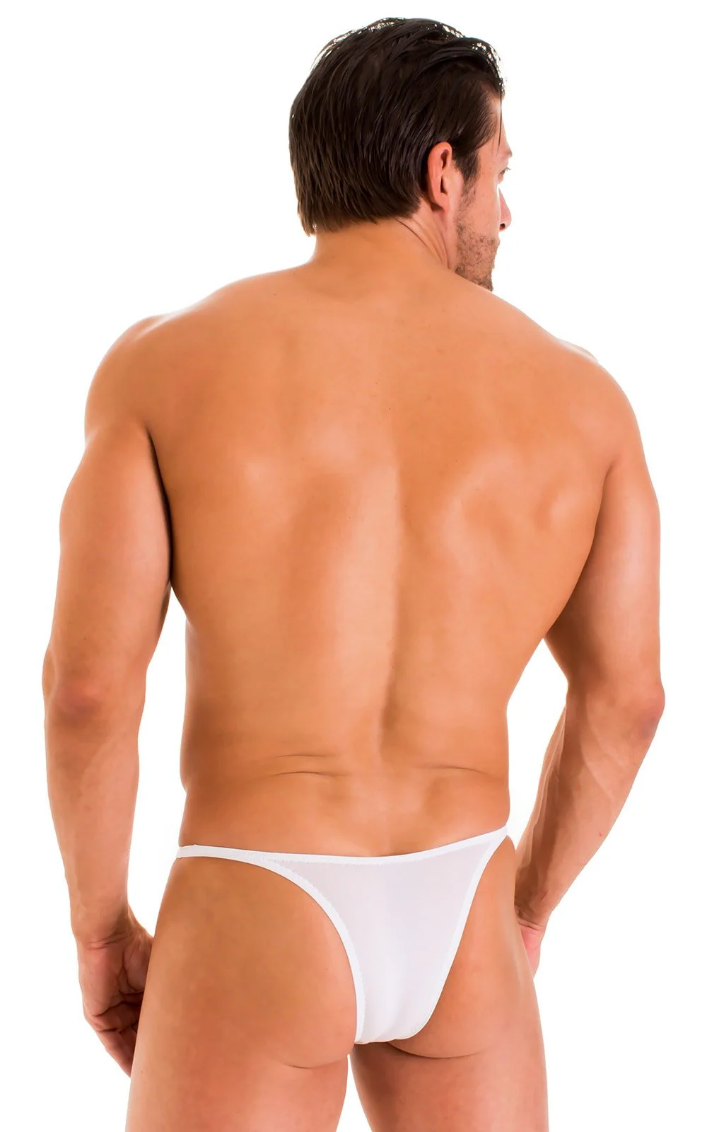 M57 - Mens Skinny Side Skimpy Back Bikini - Solid Sheer Semi Sheer - Image 41