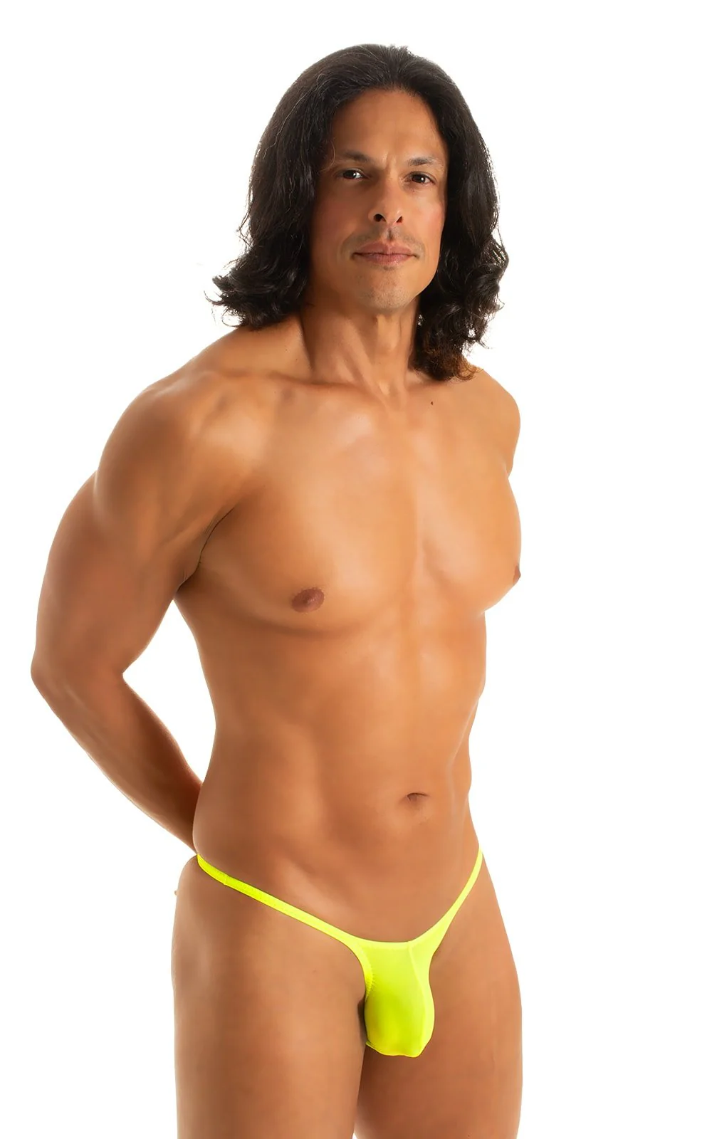 M57 - Mens Skinny Side Skimpy Back Bikini - Solid Sheer Semi Sheer - Image 46