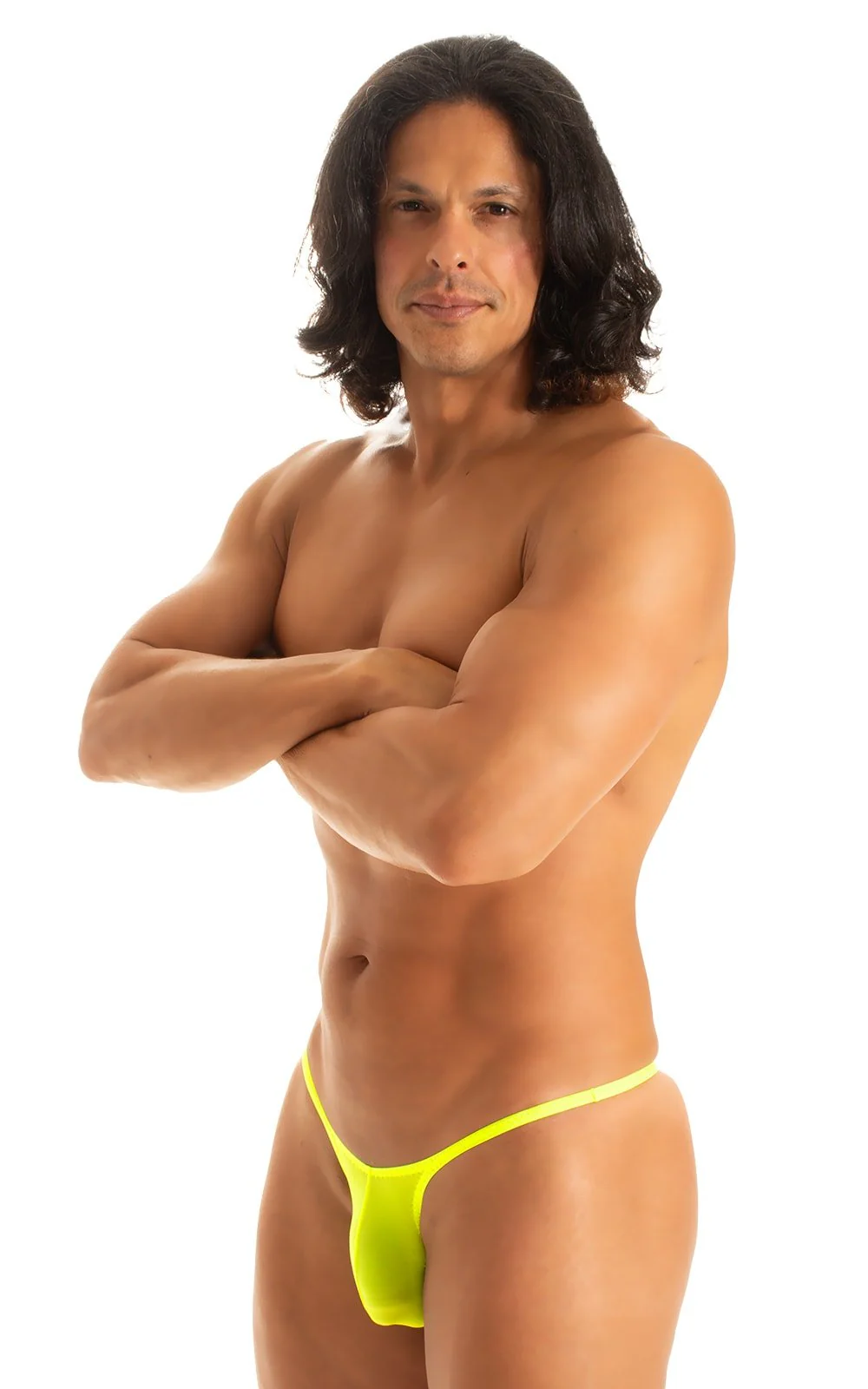 M57 - Mens Skinny Side Skimpy Back Bikini - Solid Sheer Semi Sheer - Image 48