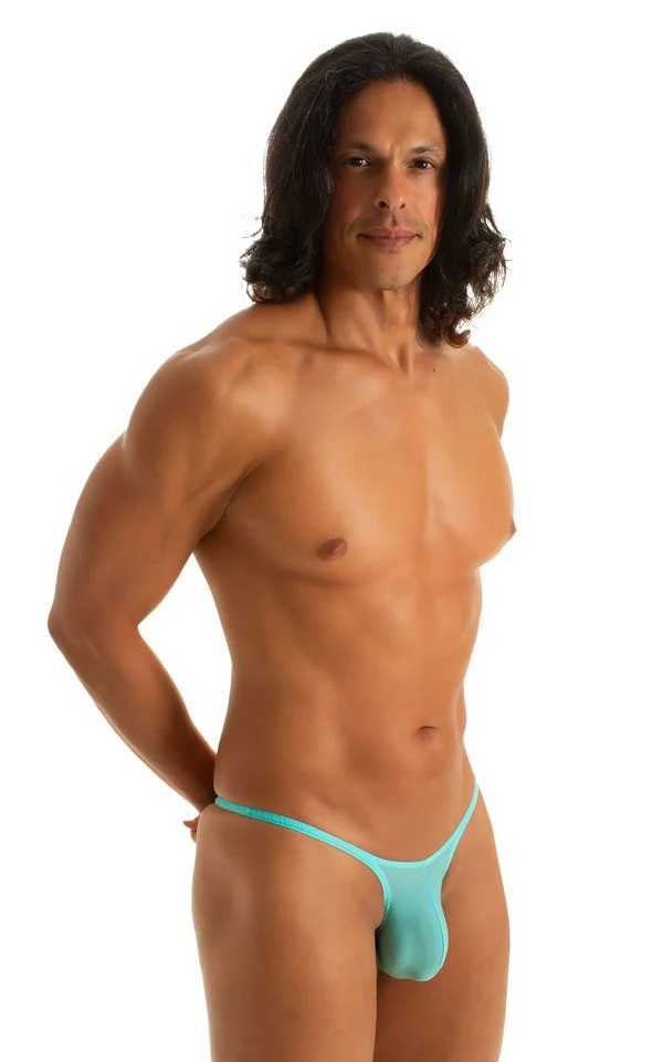 M57 - Mens Skinny Side Skimpy Back Bikini - Solid Sheer Semi Sheer - Image 56