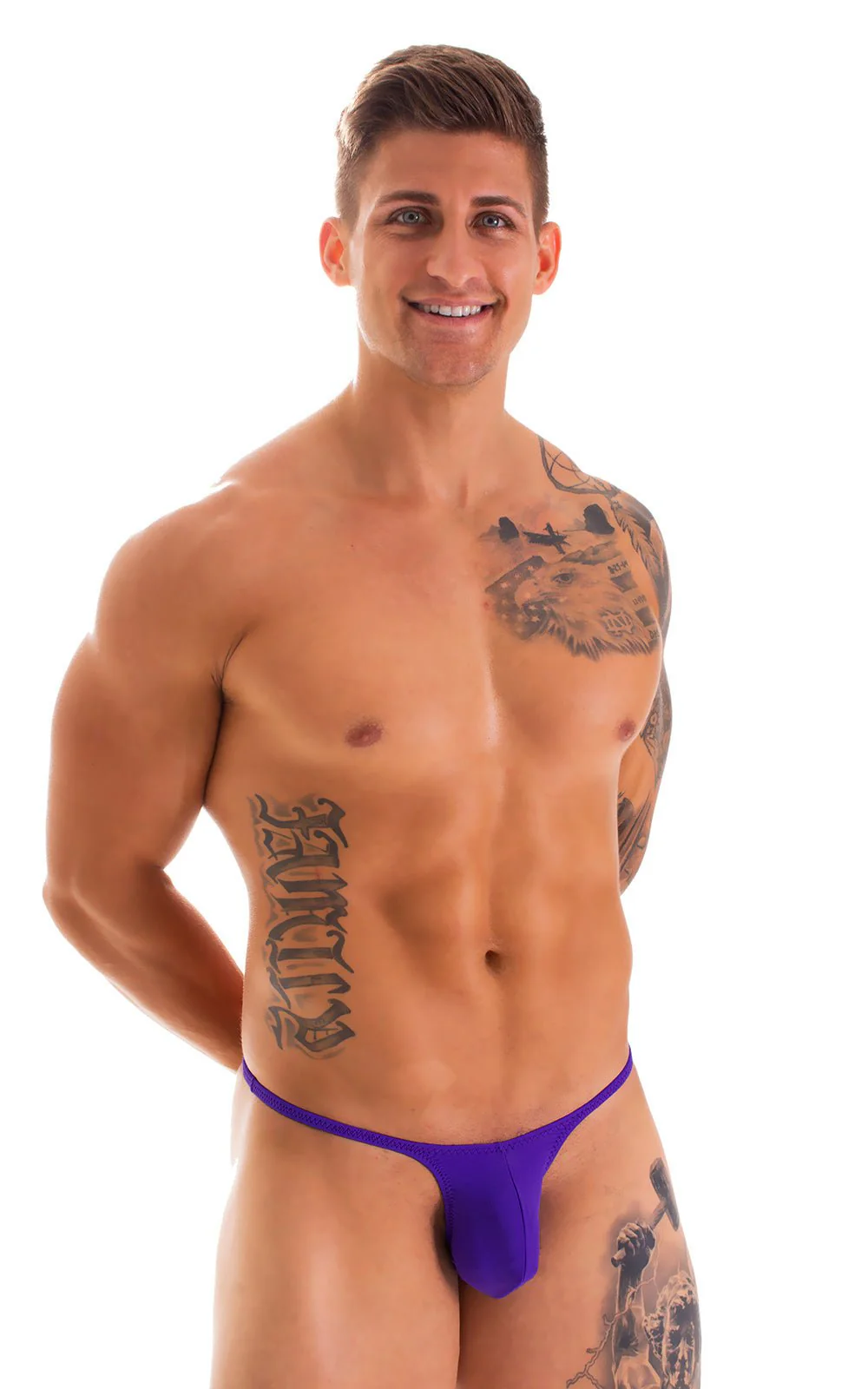 M57 - Mens Skinny Side Skimpy Back Bikini - Solids - Image 8