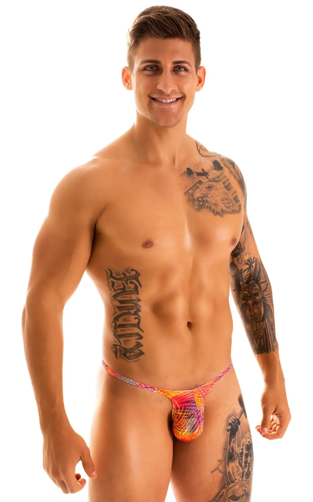 M57 - Mens Skinny Side Skimpy Back Bikini - Tan Through