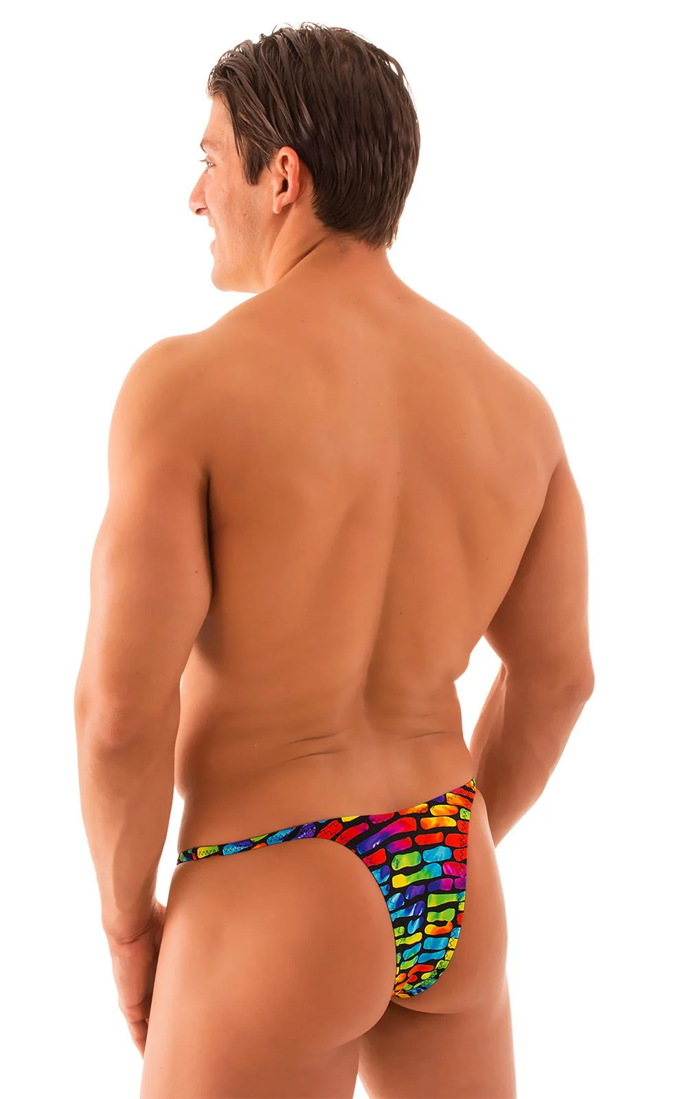 M57 - Mens Skinny Side Skimpy Back Bikini - Tan Through - Image 12