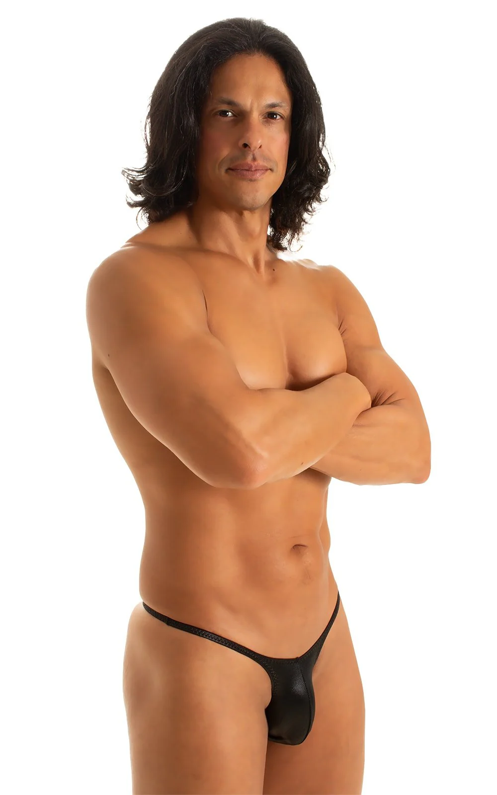 M57 - Mens Skinny Side Skimpy Back Bikini - Wet Look - Image 5