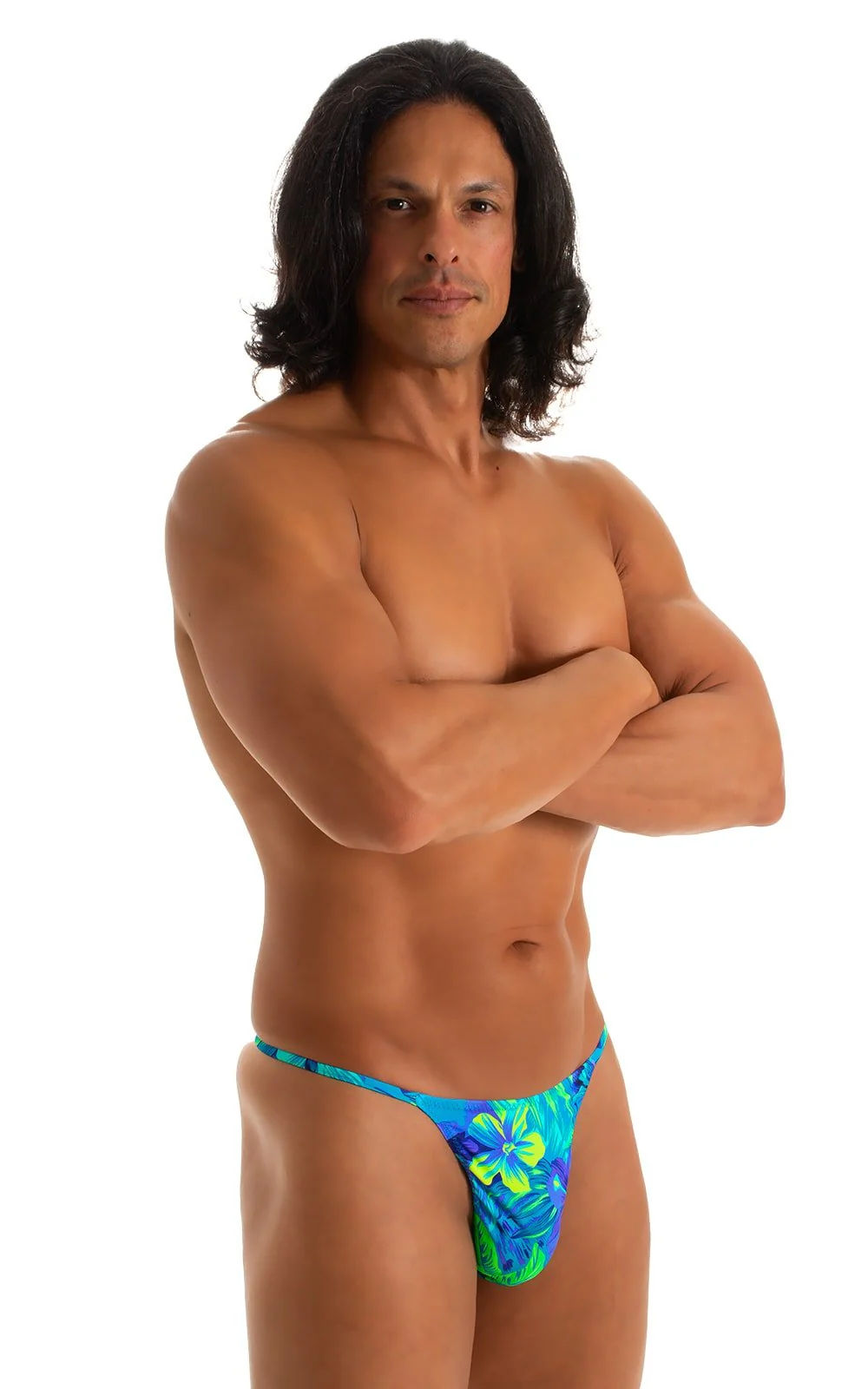 M25 - Mens Skinny Side Smooth Pouch Swim Thong - Prints - Image 20