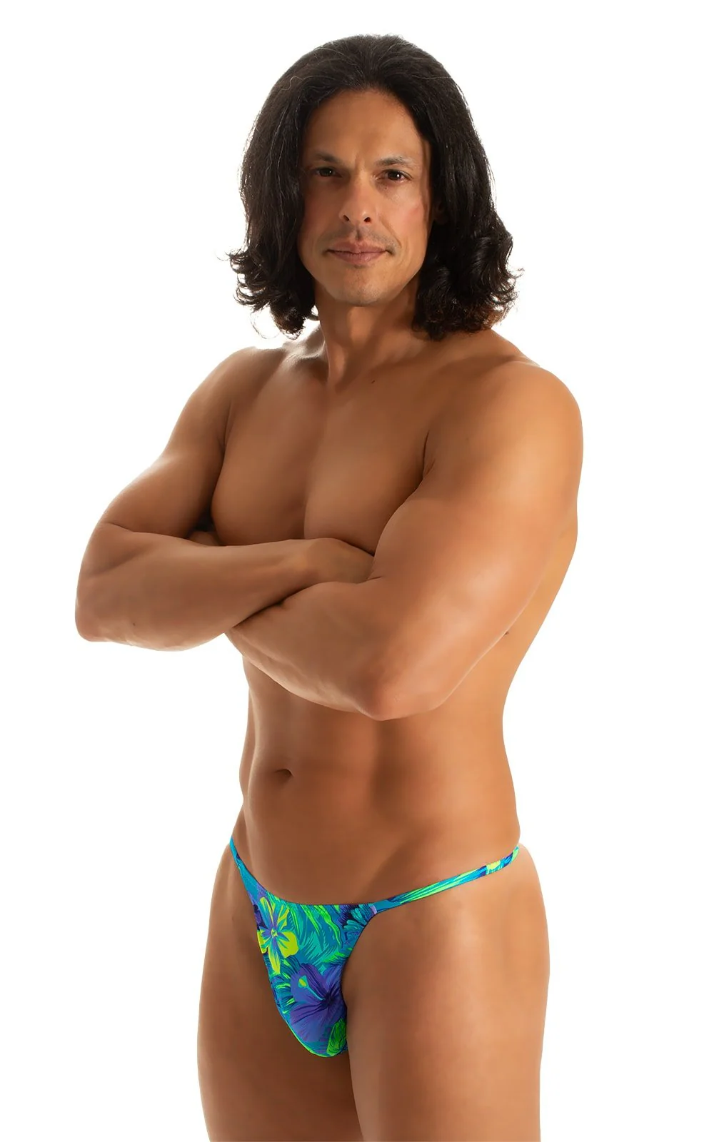 M25 - Mens Skinny Side Smooth Pouch Swim Thong - Prints - Image 23