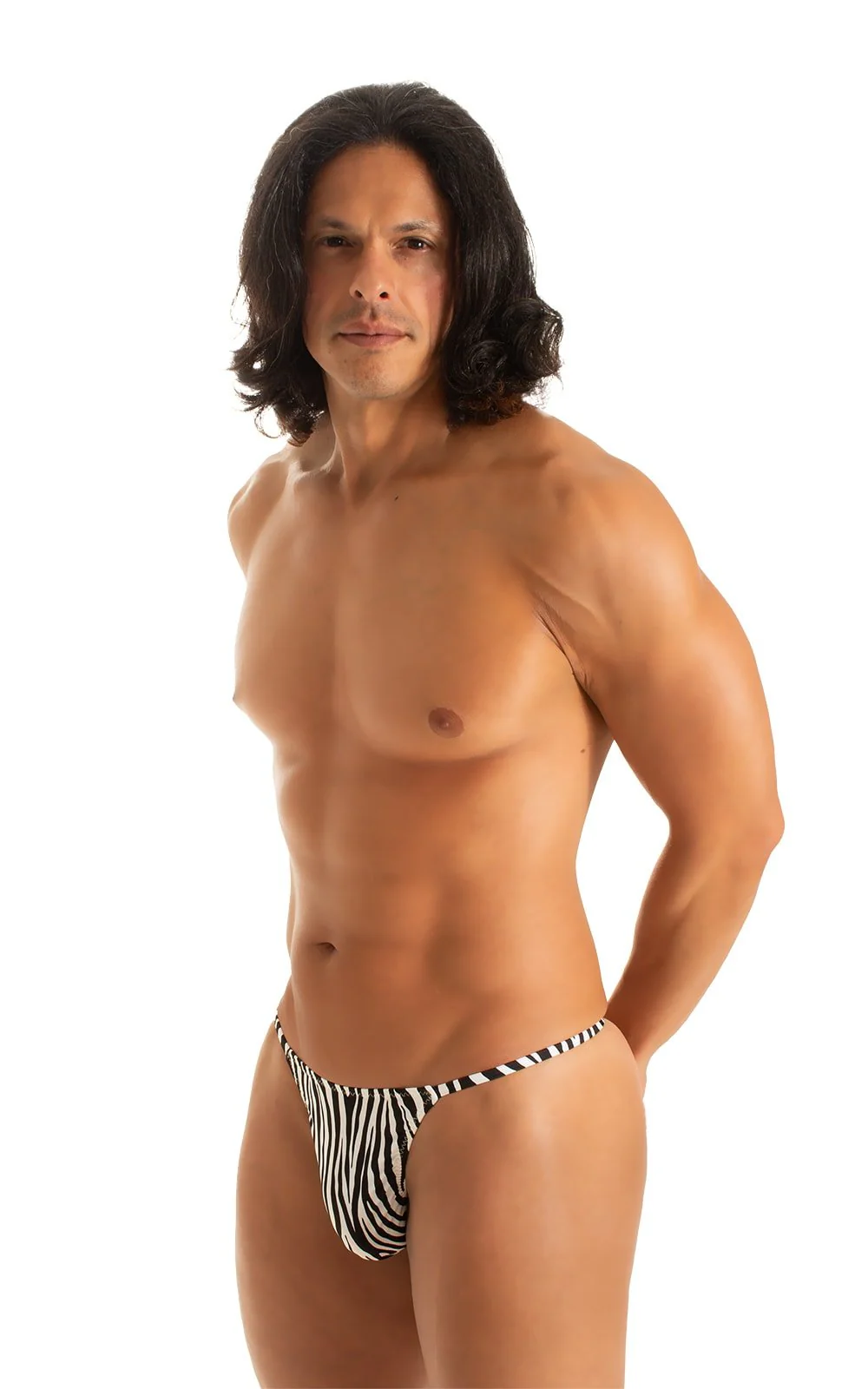 M25 - Mens Skinny Side Smooth Pouch Swim Thong - Prints - Image 29