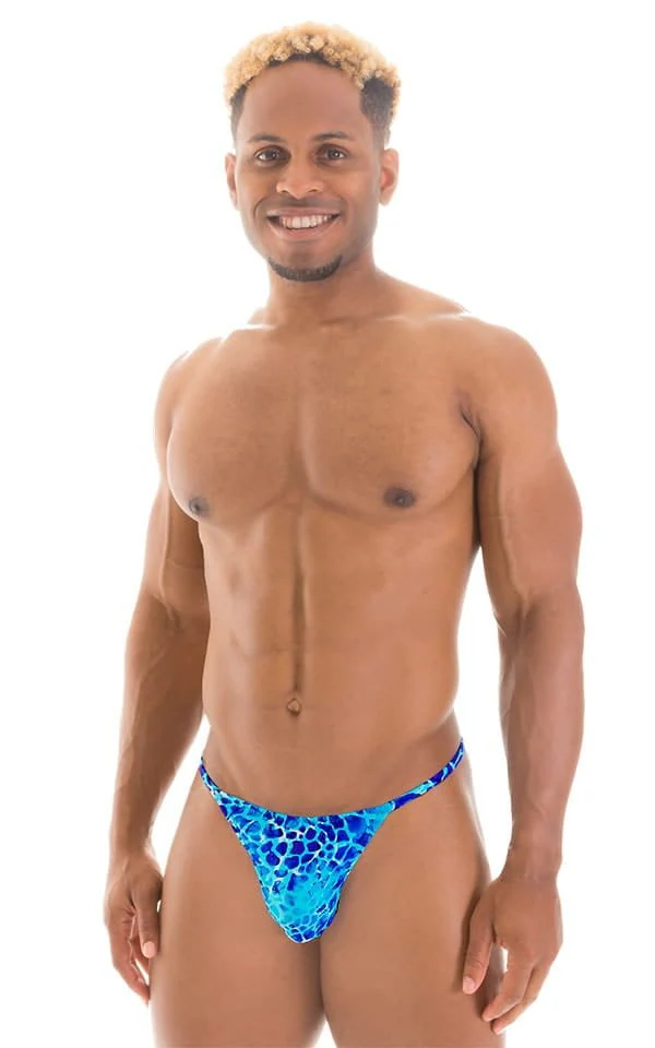 M25 - Mens Skinny Side Smooth Pouch Swim Thong - Prints - Image 4