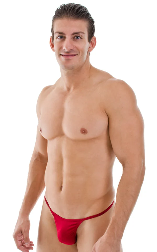 M25 - Mens Skinny Side Smooth Pouch Swim Thong - Solid Sheer Semi Sheer - Image 4